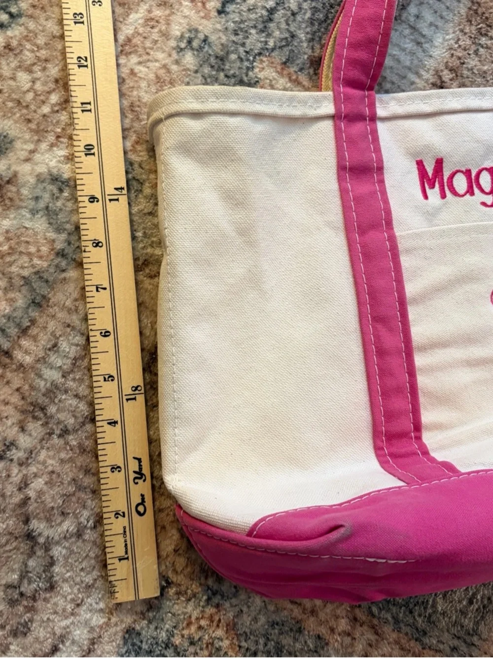 LL Bean Boat & Tote small pink open top pocket